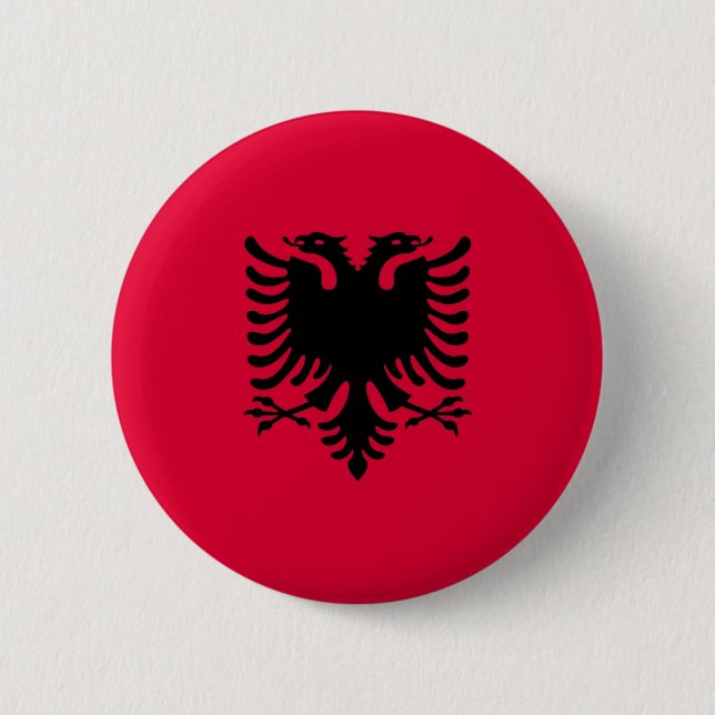 Albanska Flagga Knapp (Framsida)
