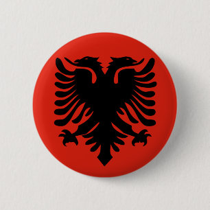 Albanska Flagga Knapp