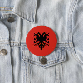 Albanska flagga knapp