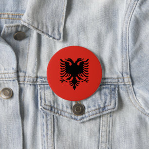 Albanska flagga knapp