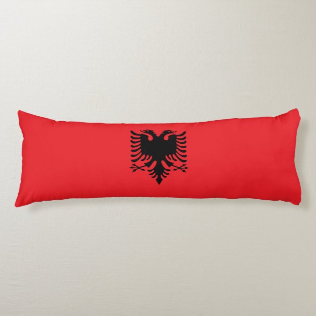 Albanska flagga kroppskudde (Framsidan)