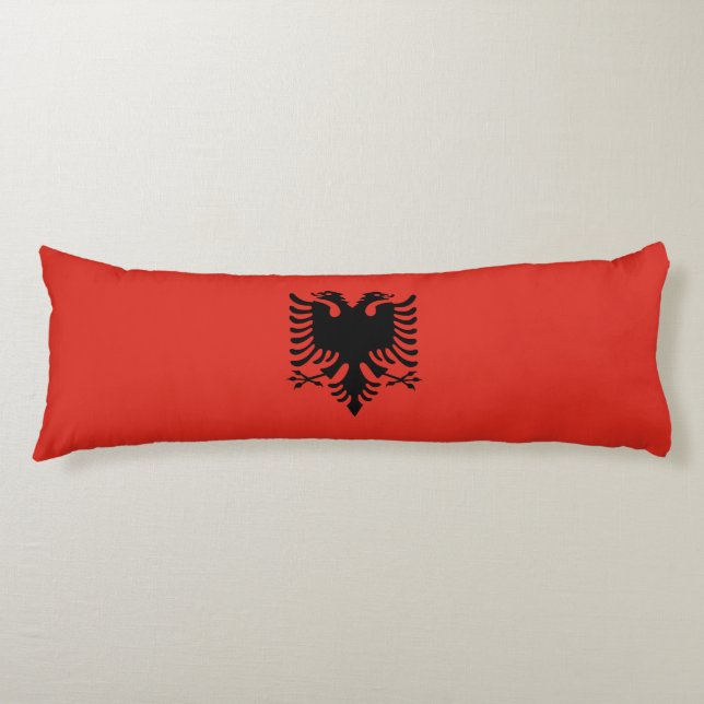 Albanska flagga kroppskudde (Framsidan)