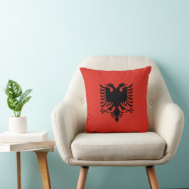 Albanska flagga kudde