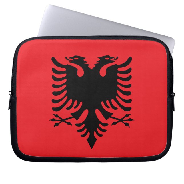 Albanska flagga laptop fodral (Framsidan)