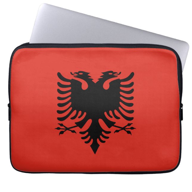 Albanska flagga laptop fodral (Framsidan)