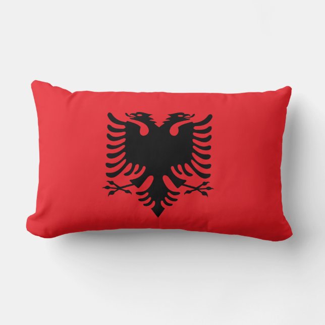 Albanska flagga lumbarkudde (Framsida)