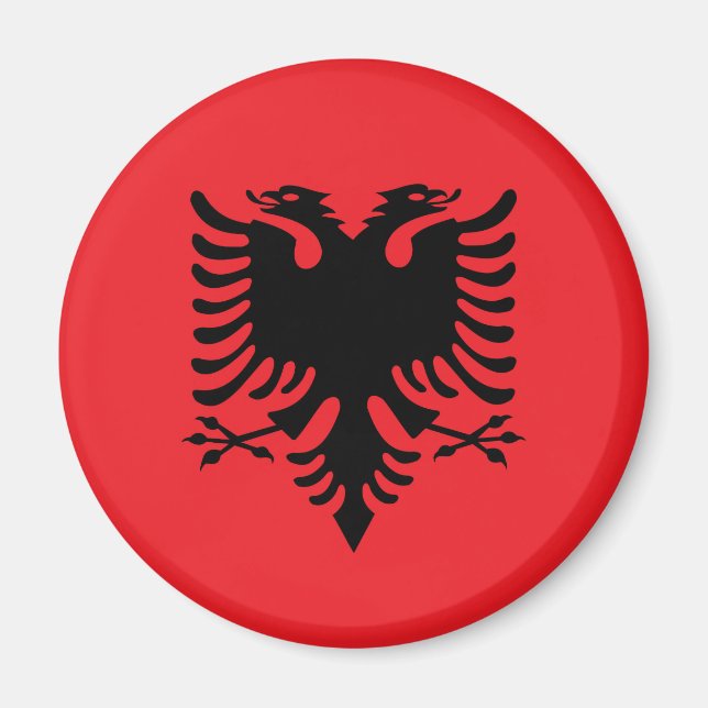 Albanska flagga magnet (Framsidan)