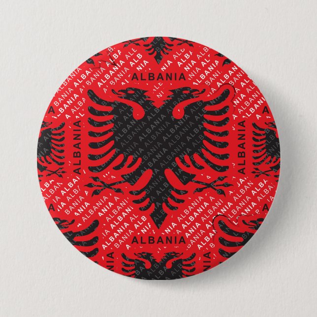 Albanska flagga mönster 2 knapp (Framsida)