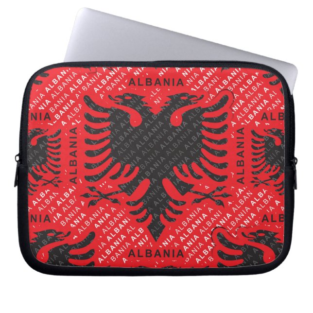 Albanska flagga mönster 2 laptop fodral (Framsidan)