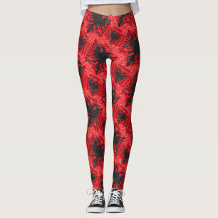 Albanska flagga mönster 2 leggings