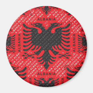 Albanska flagga mönster 2 magnet
