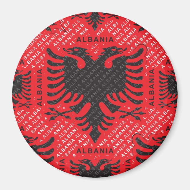 Albanska flagga mönster 2 magnet (Framsidan)