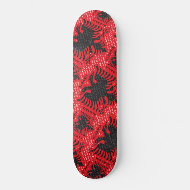 Albanska flagga mönster 2 mini skateboard bräda 18,5 cm (Framsida)