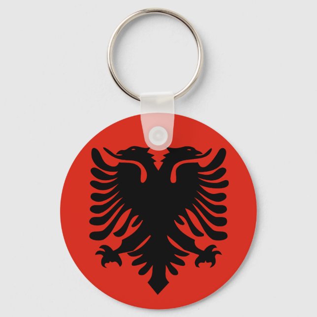 Albanska Flagga Nyckelring (Framsida)