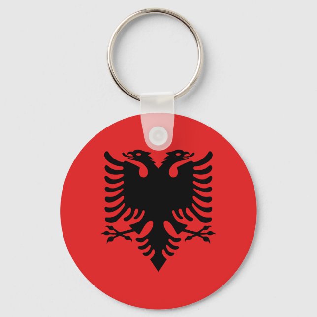 Albanska Flagga Nyckelring (Framsida)