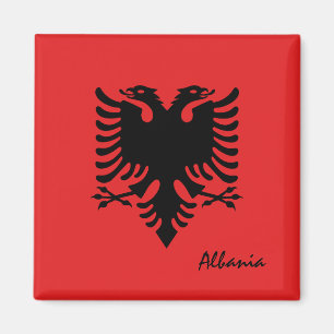 Albanska flagga och Albanien, resor, helgdag/sport Magnet