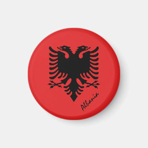 Albanska flagga och Albanien, resor, helgdag/sport Magnet
