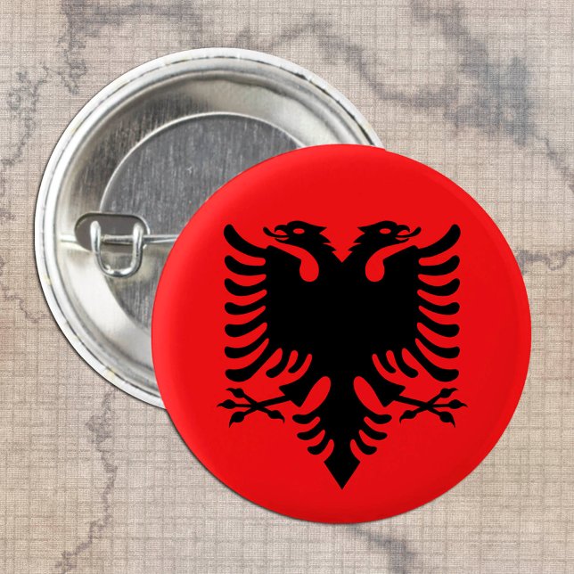 Albanska Flagga och albanska mode-patrioter/sport Knapp (Skapare uppladdad)