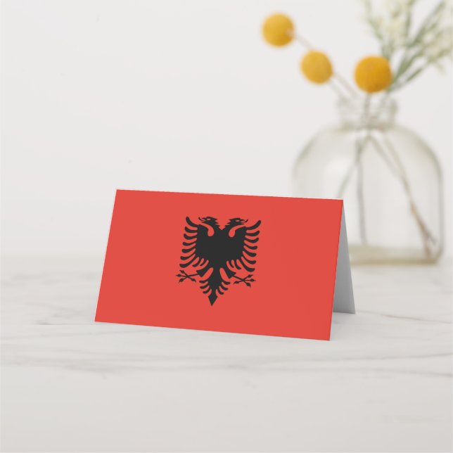 Albanska flagga placeringskort (Framsida)