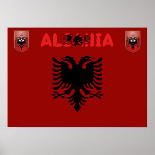 Albanska flagga poster