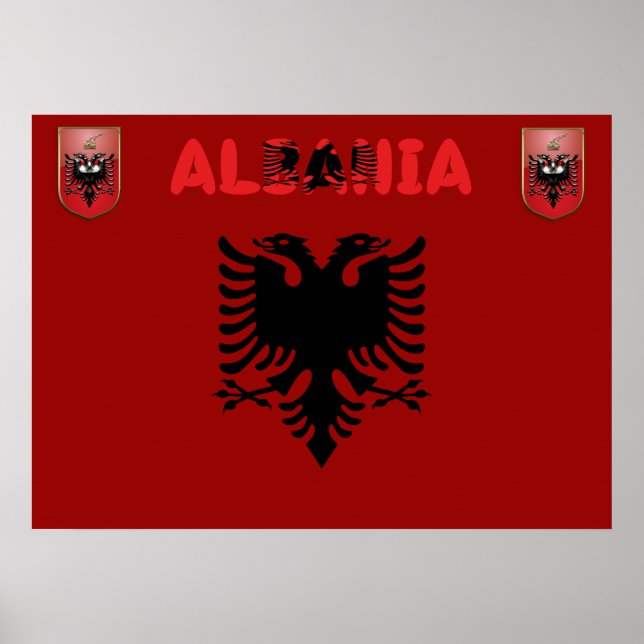 Albanska flagga poster (Framsidan)