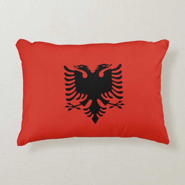 Albanska flagga prydnadskudde (Framsidan)