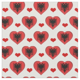 Albanska Flagga & Red Heart mode Fabric/Albanien Tyg