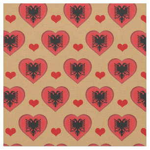 Albanska Flagga & Red Heart mode Fabric/Albanien Tyg