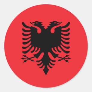 Albanska flagga runt klistermärke