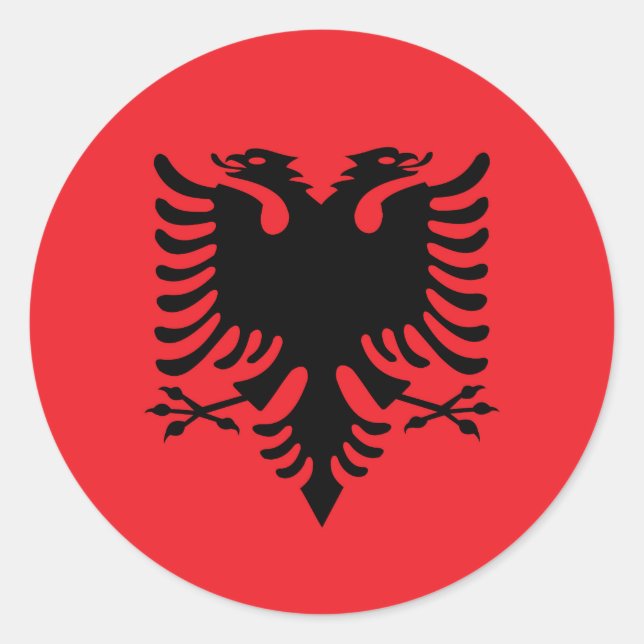Albanska flagga runt klistermärke (Framsida)
