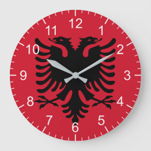 Albanska Flagga Stor Klocka
