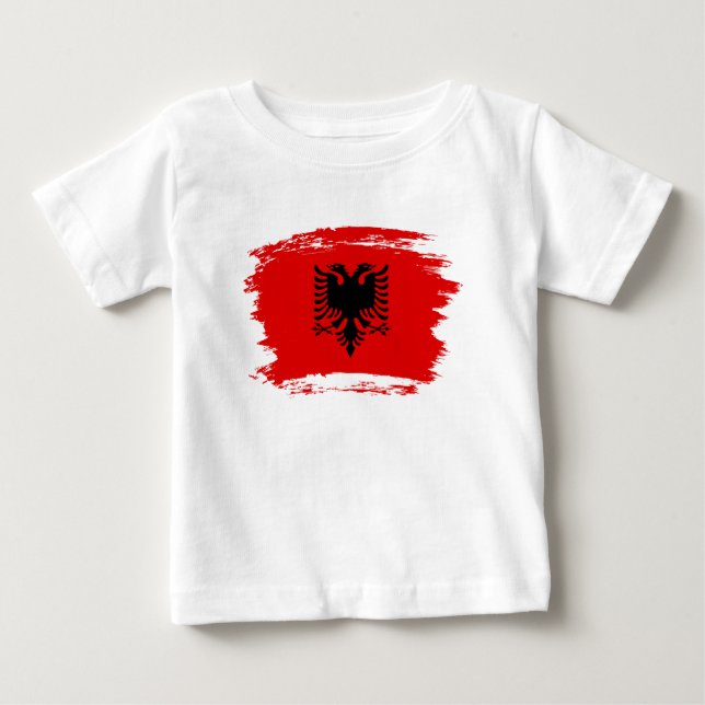Albanska flagga t shirt (Framsida)