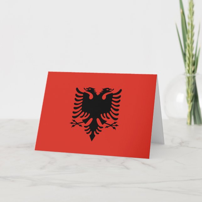 Albanska flagga tack kort (Framsida)