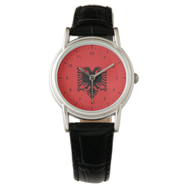 Albanska flagga Watch Armbandsur (Framsida)