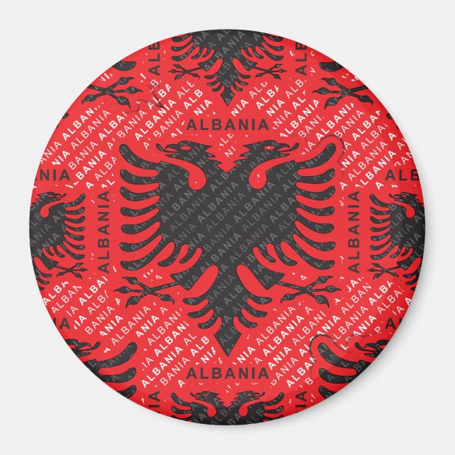 albanska flaggan 2 magnet (Framsidan)