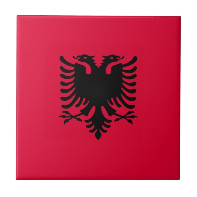 Albanska flaggan kakelplatta (Framsidan)