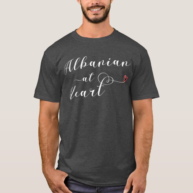 Albanska i hjärtat Tee Shirt, Albanien (Framsida)