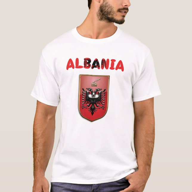Albanska Jacka av arm T Shirt (Framsida)