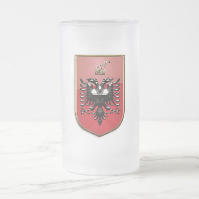 Albanska Jackar av arm Frostat Ölglas (Center)