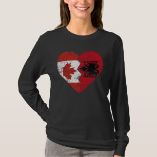 Albanska kanadensiska Flaggor Heart Canada Albanie T Shirt