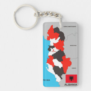 albanska land politiska flagga karta