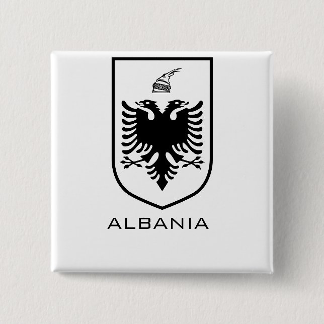 Albanska nationella statsvapen Heritage Ink Knapp (Framsida)