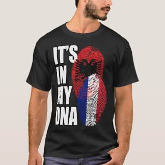 Albanska och Fransk Mix DNA Flagga Heritage T Shirt