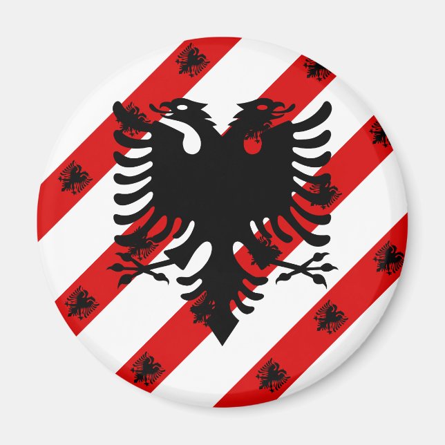 Albanska rand flagga magnet (Framsidan)