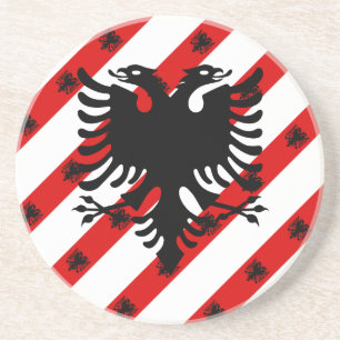 Albanska rand flagga underlägg sandsten