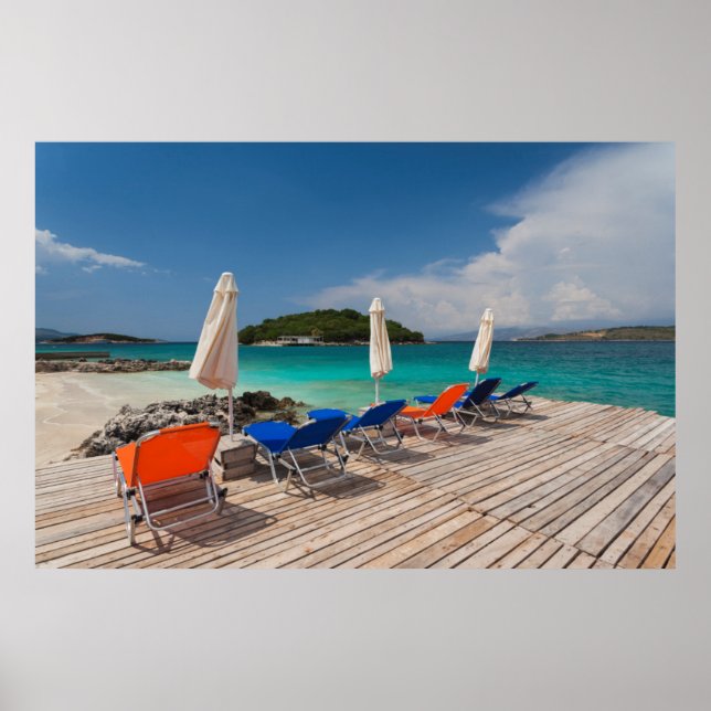 Albanska Riviera, Ksamil, stadsbäcken Poster (Framsidan)