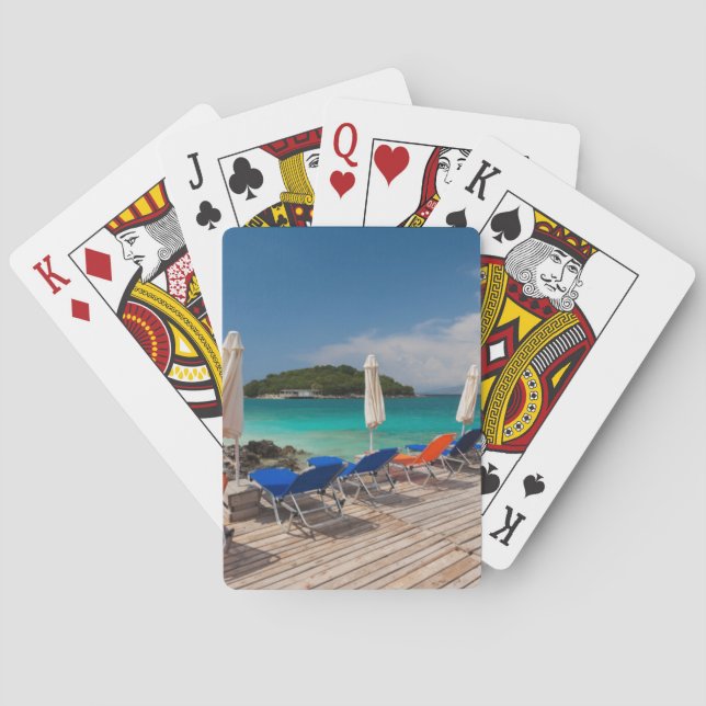 Albanska rivieran, Ksamil, strandpromenad Kortlek (Baksidan)