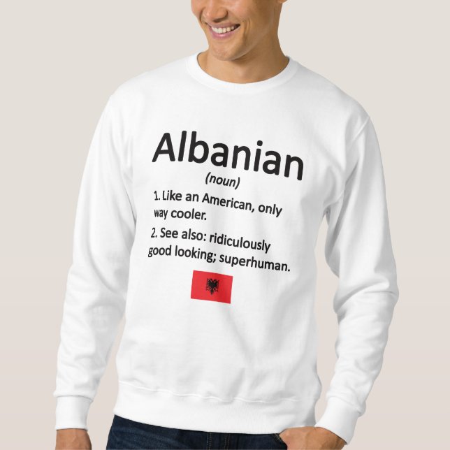 Albanska rötter Albaniens Flagga albanska kulturar Lång Ärmad Tröja (Framsida)