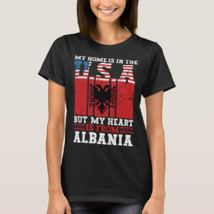 Albanska rötter Amerikanska Flagga Albanien Herita T Shirt