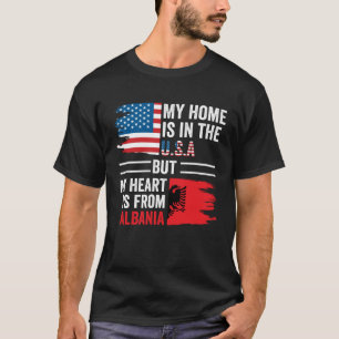 Albanska rötter Amerikanska Flagga Albaniens kultu T Shirt